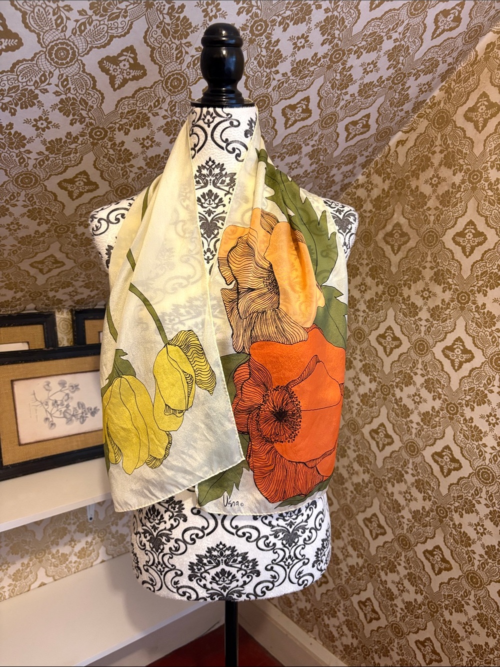 Vintage Vera Neumann Silk Poppy Scarf